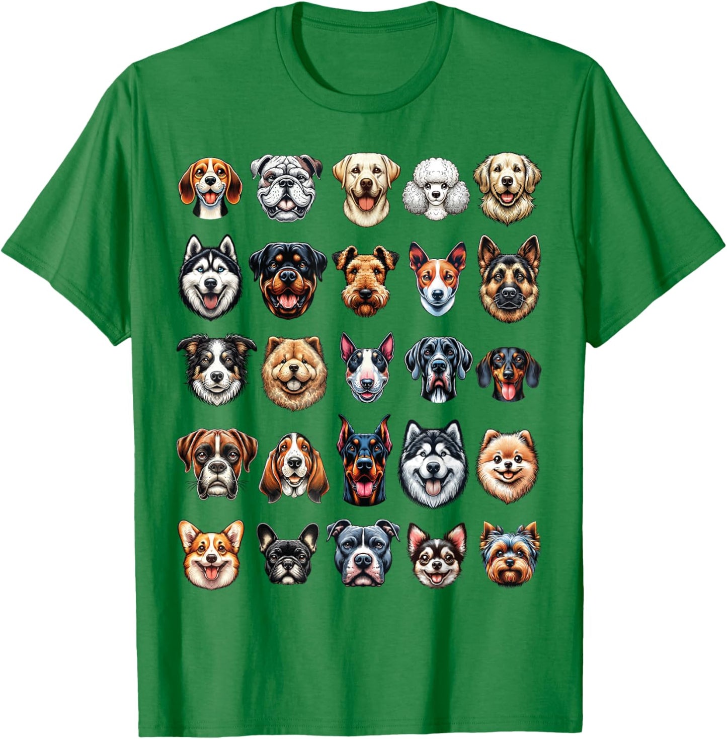 Types Of Dogs Breeds Chart Educational Canine Enthusiast T-Shirt - T-Shirt | Irish Green