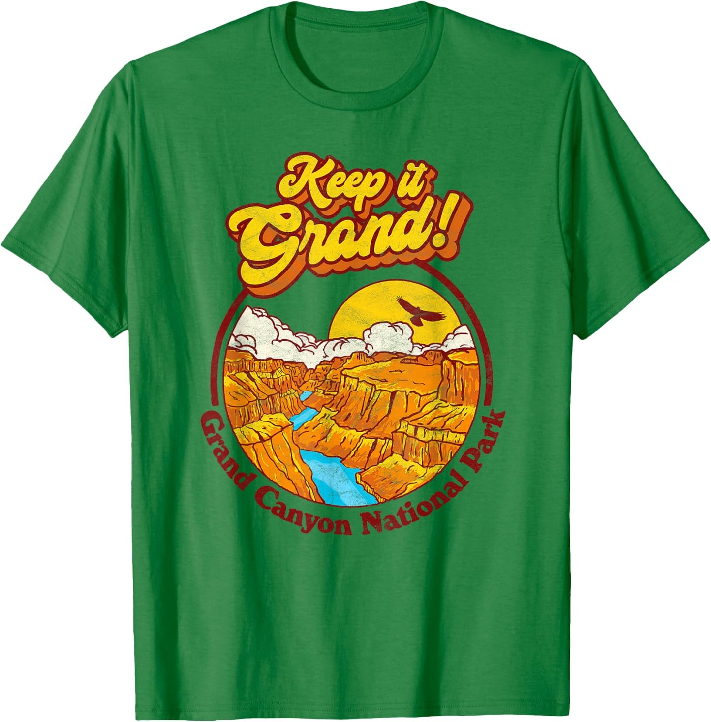 Keep It Grand! Grand Canyon National Park Vintage Graphic T-Shirt - T-Shirt | Irish Green