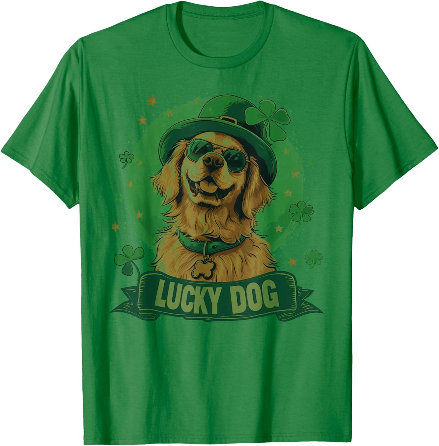 Golden Retriever Dog - St. Patrick's Day Saint Paddy's Irish Women Kids T-Shirt - T-Shirt | Irish Green