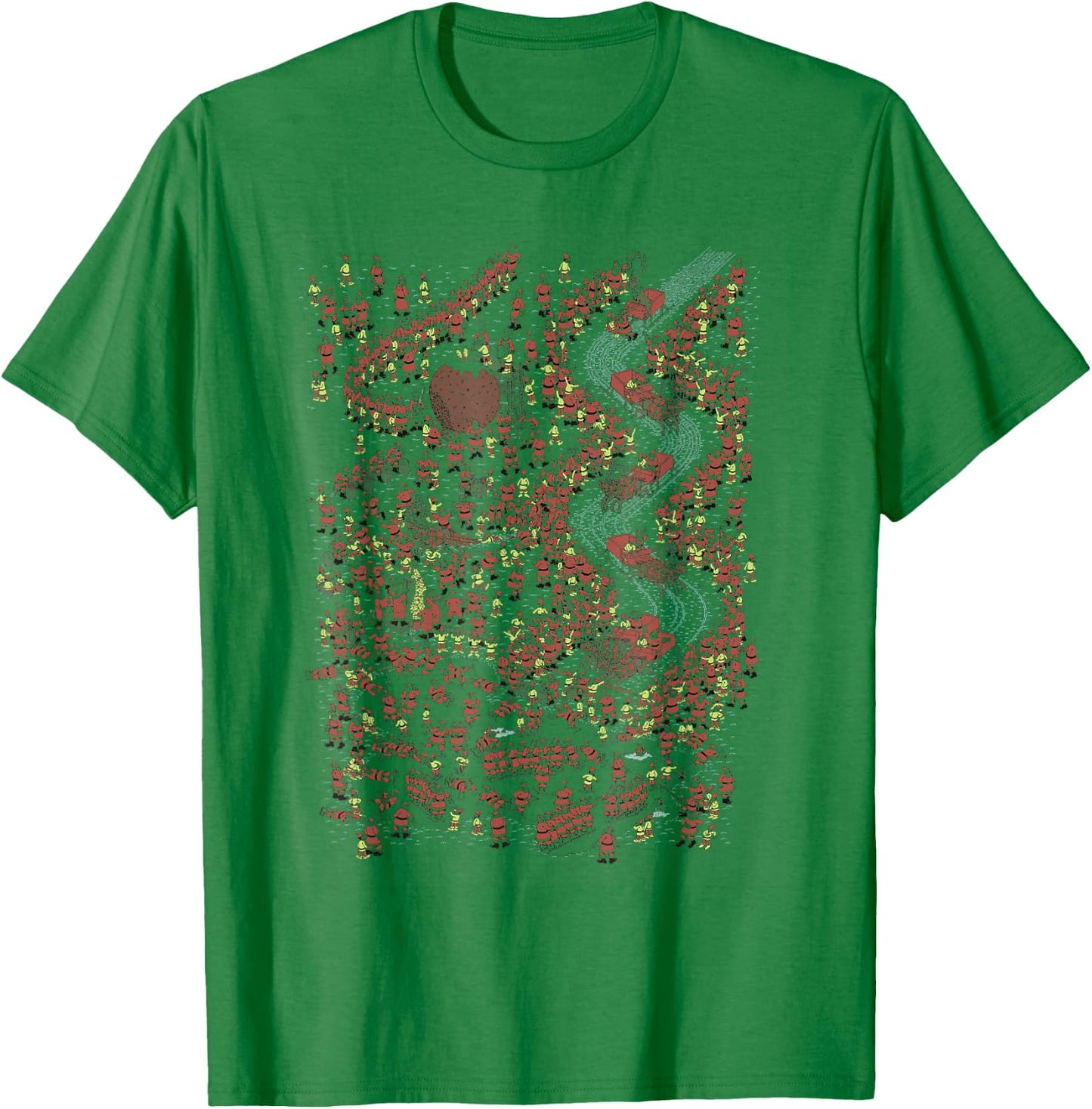 Where's Waldo North Pole Christmas Bottom Book Page T-Shirt - T-Shirt | Irish Green
