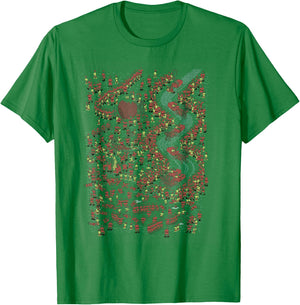 Where's Waldo North Pole Christmas Bottom Book Page T-Shirt - T-Shirt | Irish Green