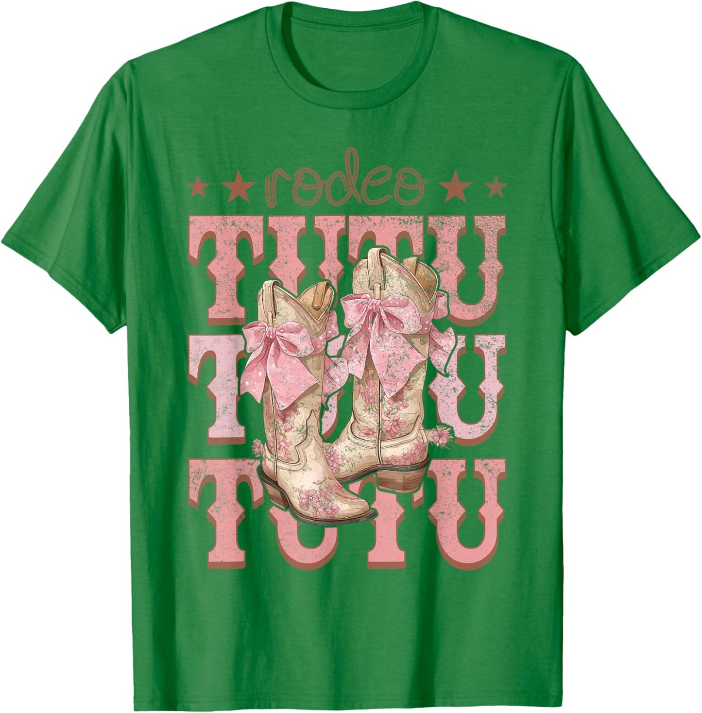 Rodeo Tutu Pink Boots Coquette Cow-Girl Birthday Party T-Shirt - T-Shirt | Irish Green