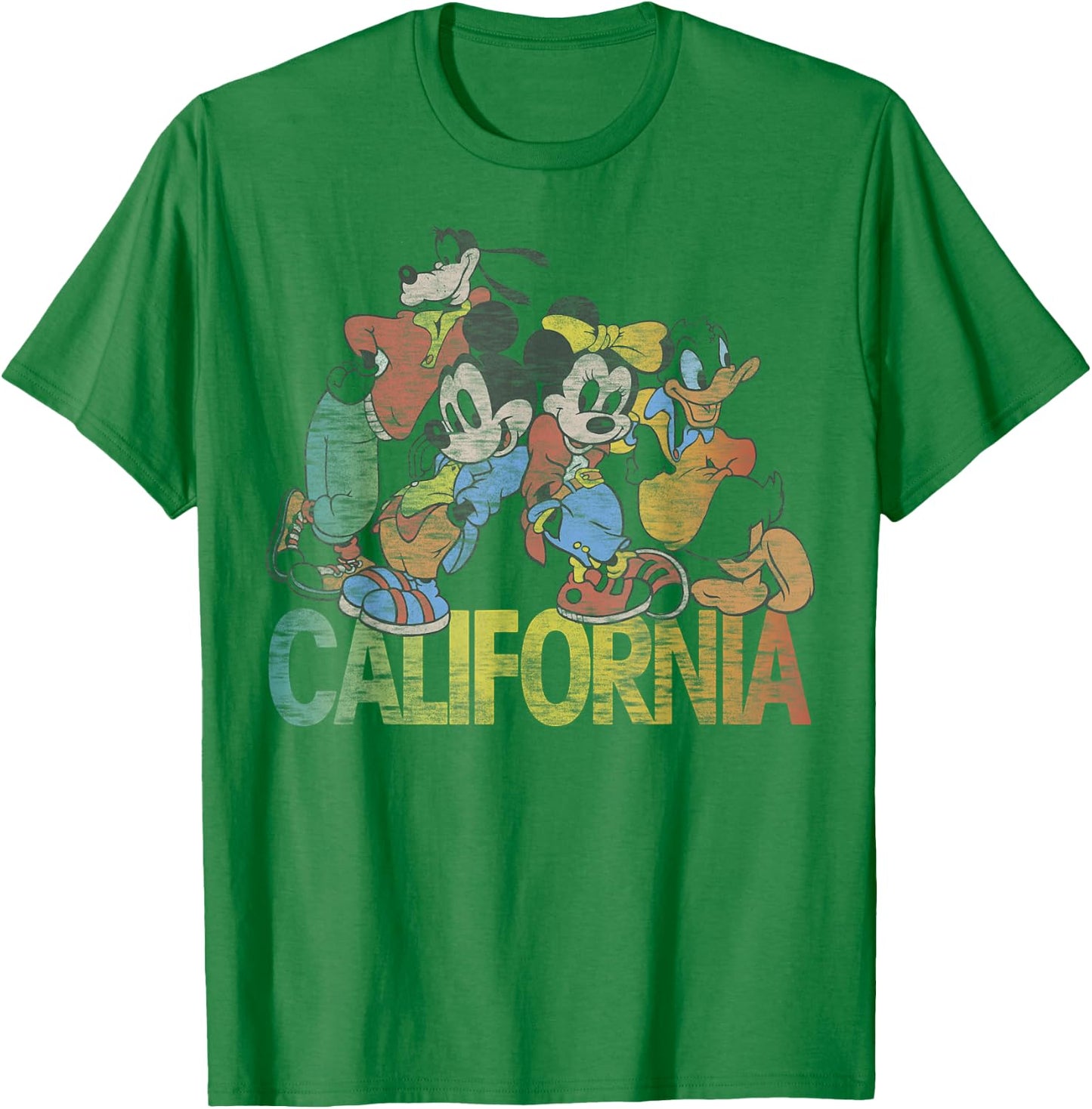 Disney Mickey & Friends California Group Shot T-Shirt - T-Shirt | Irish Green