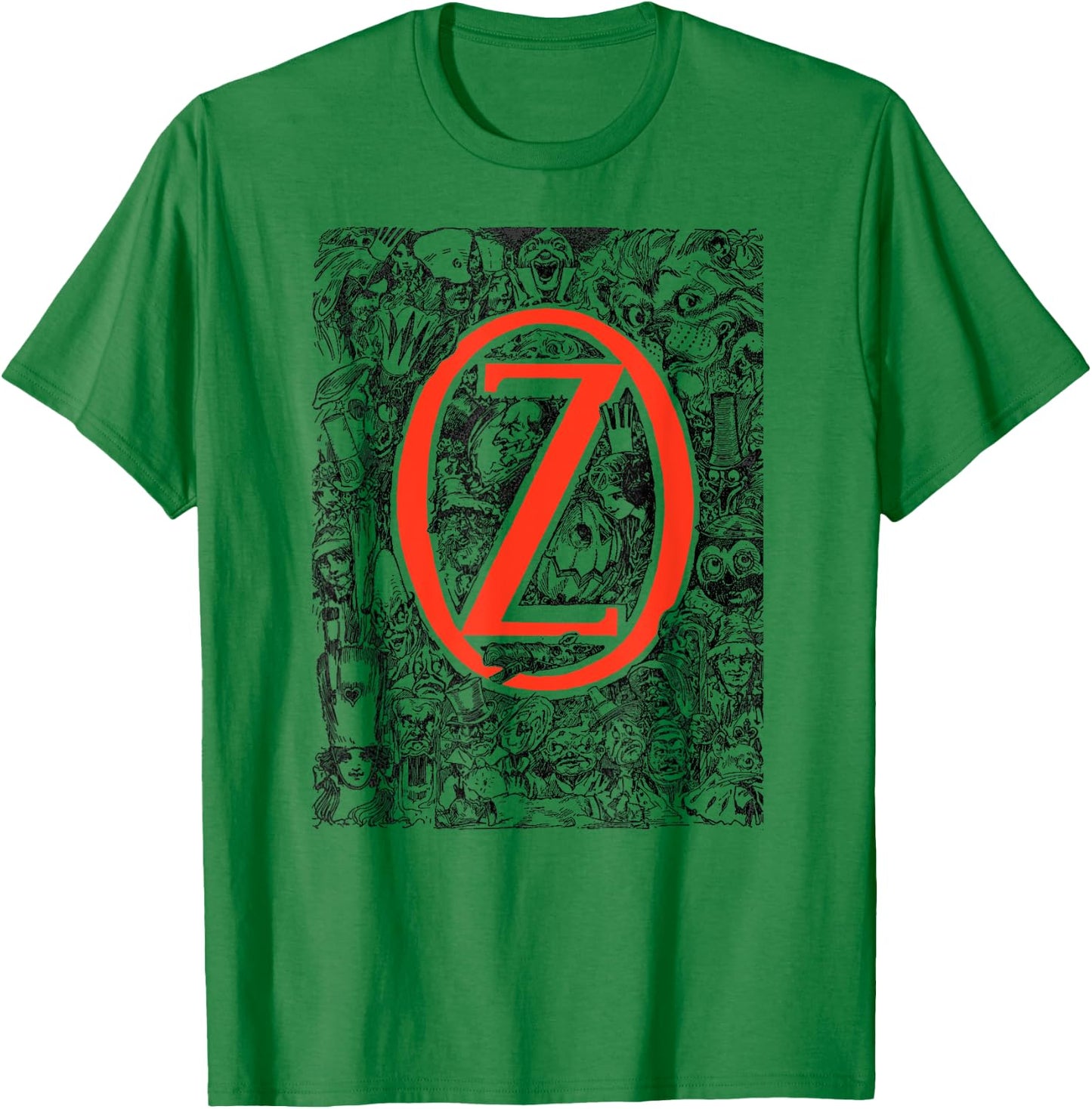 OZ Character Montage Oz Wizard, Lion, Ozma, Jack Pumpkinhead T-Shirt - T-Shirt | Irish Green