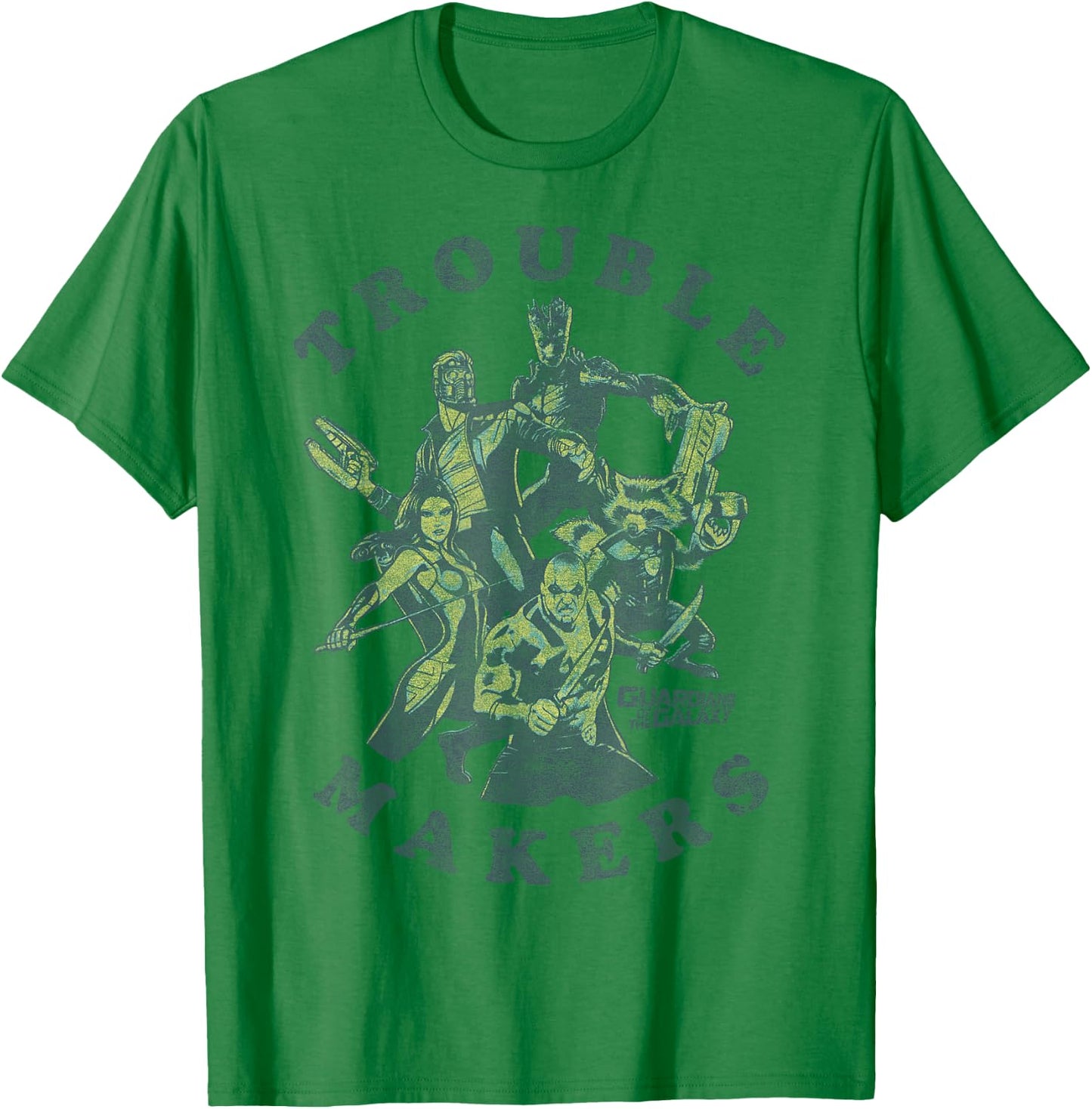Marvel Guardians of The Galaxy Trouble Makers Small T-Shirt - T-Shirt | Irish Green