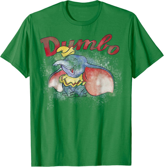 Disney Dumbo Watercolor Portrait T-Shirt - T-Shirt | Irish Green