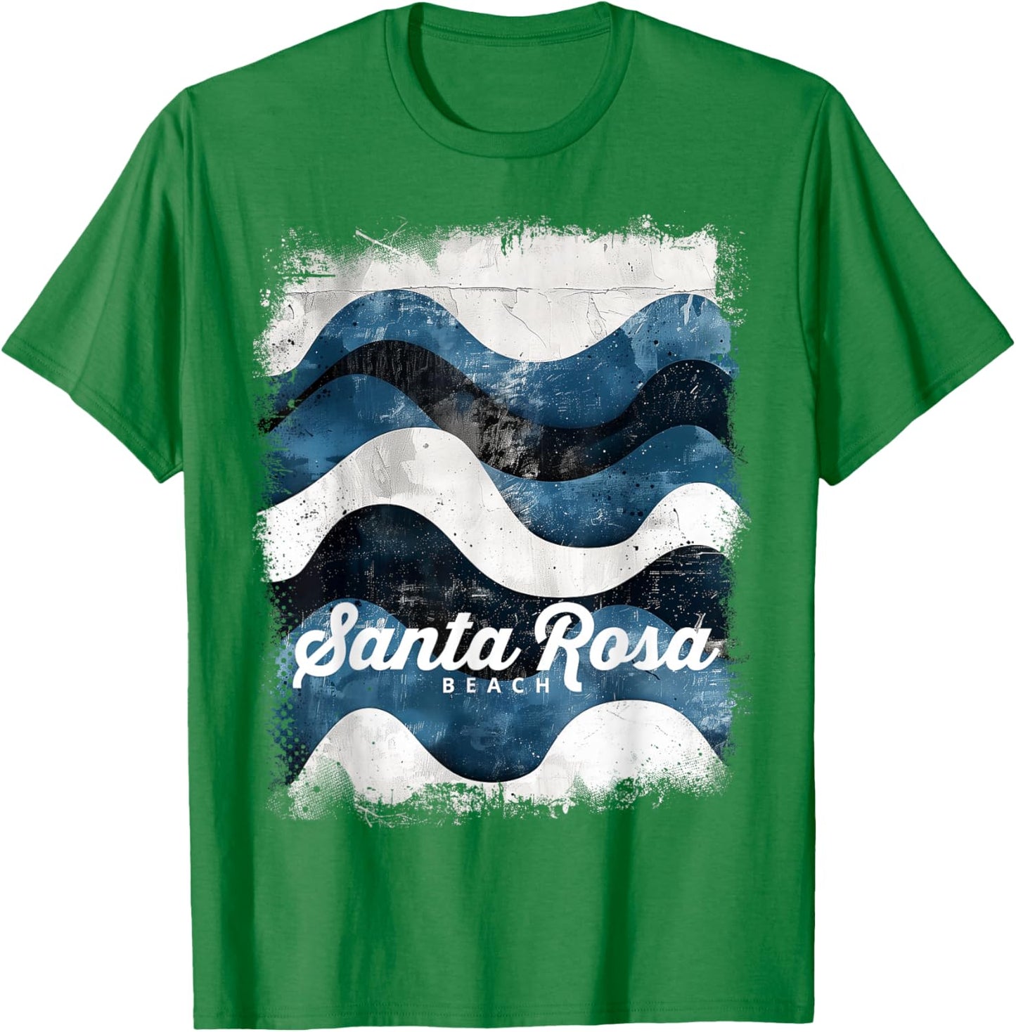 Santa Rosa Beach FL Florida Vintage Surfing Ocean Waves Women T-Shirt - T-Shirt | Irish Green