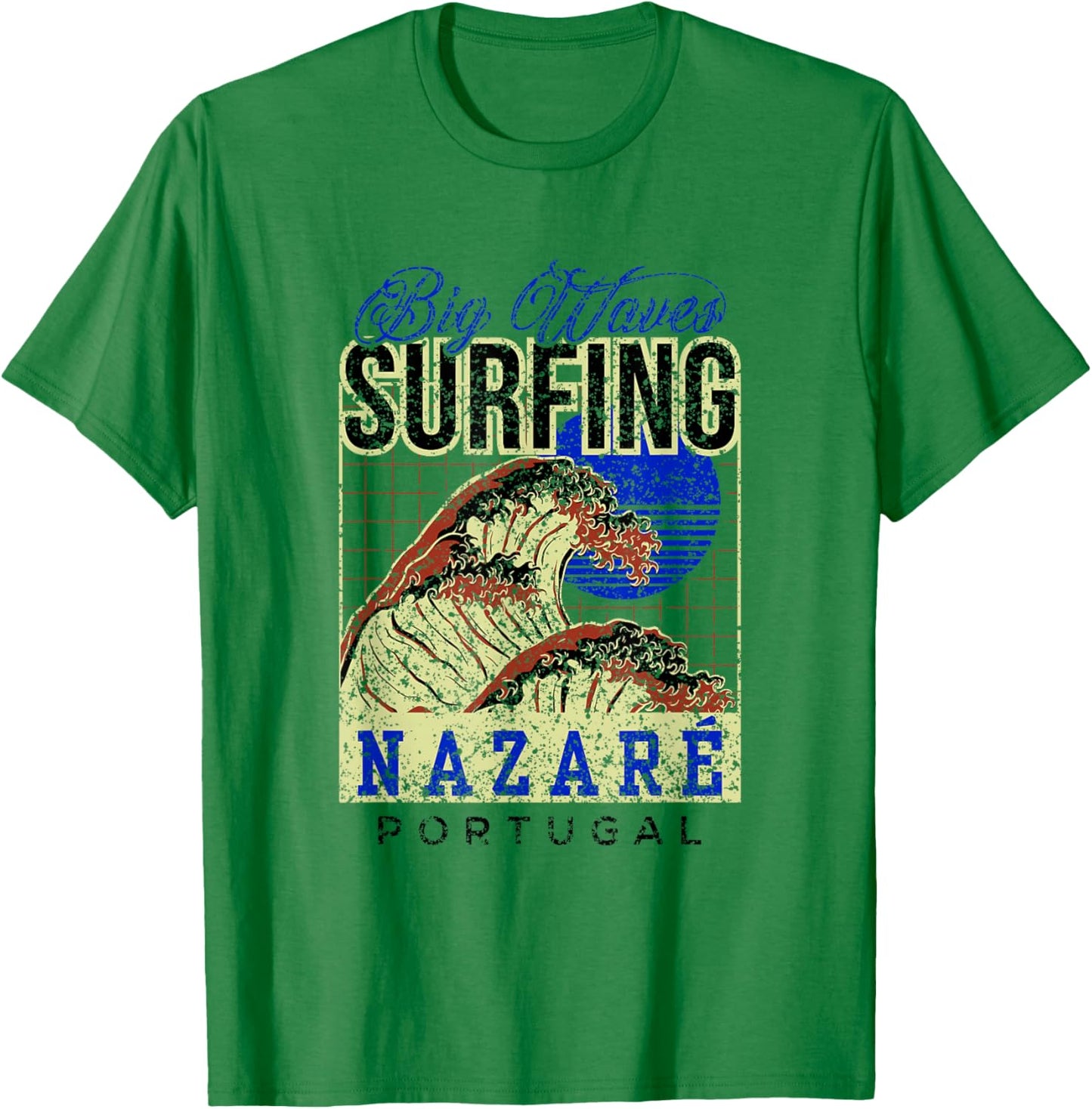 Big Wave Surfing Nazaré Portugal Surfer Surf T-Shirt - T-Shirt | Irish Green