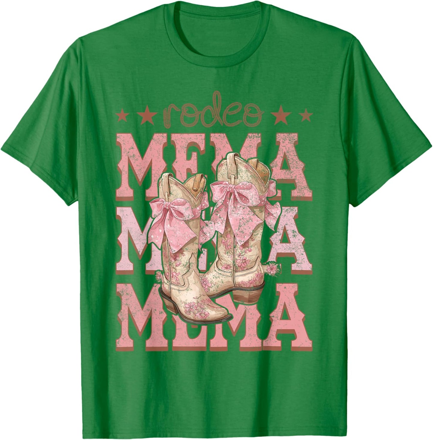 Rodeo Mema Pink Boots Coquette Cow-Girl Birthday Party T-Shirt - T-Shirt | Irish Green
