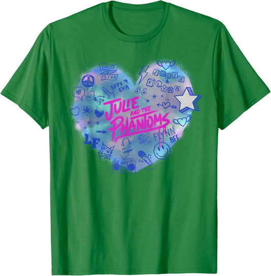 Julie and The Phantoms Airbrush Heart Logo T-Shirt - T-Shirt | Irish Green