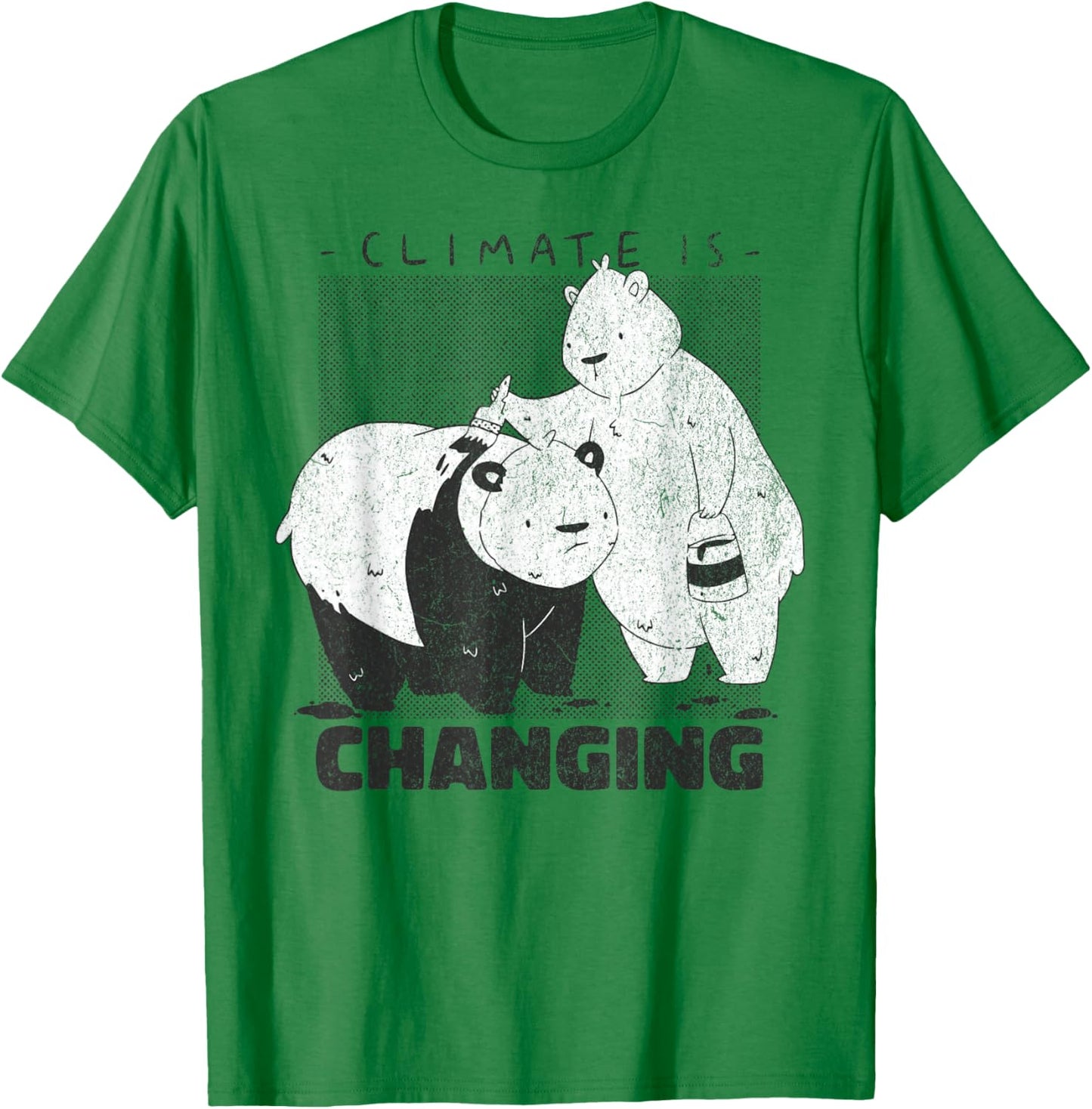 Climate is changing Bear panda Earth Lover Climate Change T-Shirt - T-Shirt | Irish Green