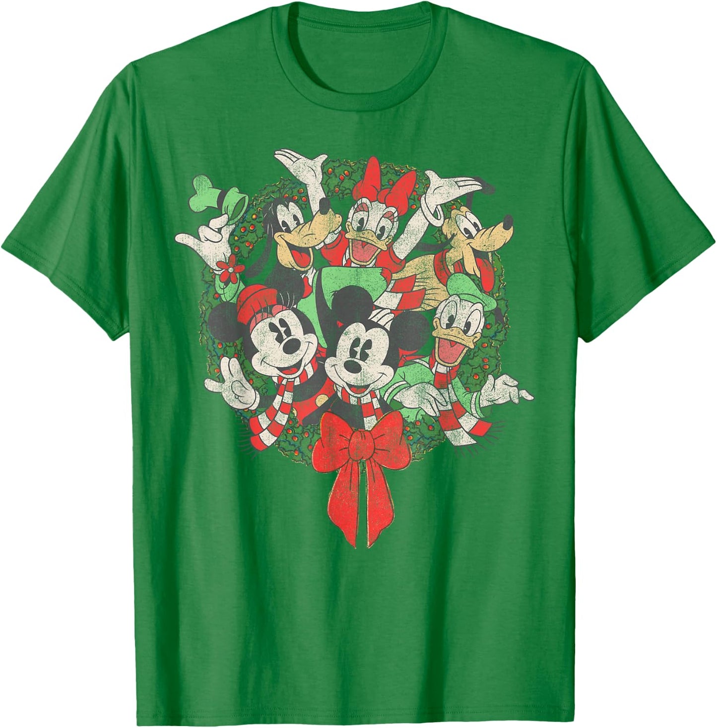 Disney Group Shot Christmas Wreath T-Shirt - T-Shirt | Irish Green