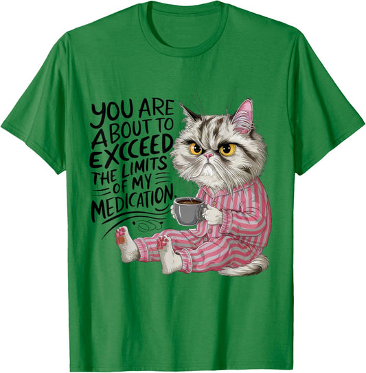 You Are About To Exceed The Limits Of My Medication Funny T-Shirt - T-Shirt | Irish Green