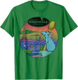 Disney Pixar Ratatouille Remy and Paris Logo T-Shirt - T-Shirt | Irish Green