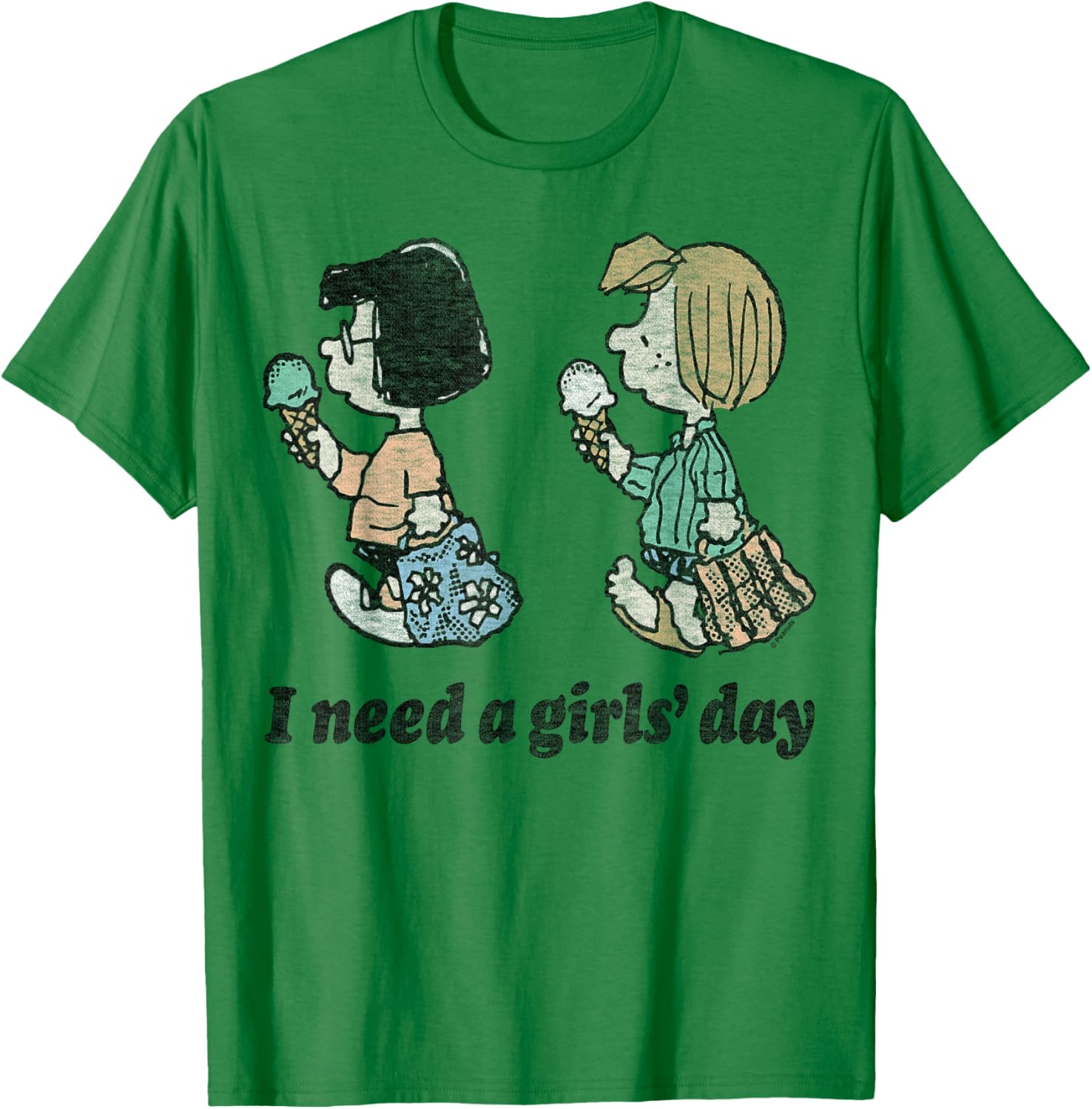 Peanuts - Peppermint Patty and Marcie Need A Girls Day T-Shirt - T-Shirt | Irish Green
