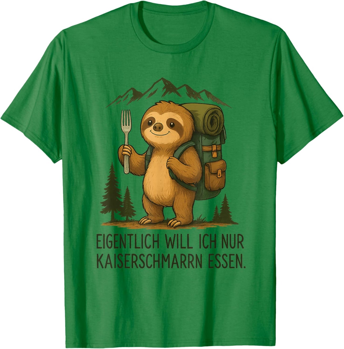 Süßes Faultier Kaiserschmarrn Lustiges Bergsteiger Wander T-Shirt - T-Shirt | Irish Green