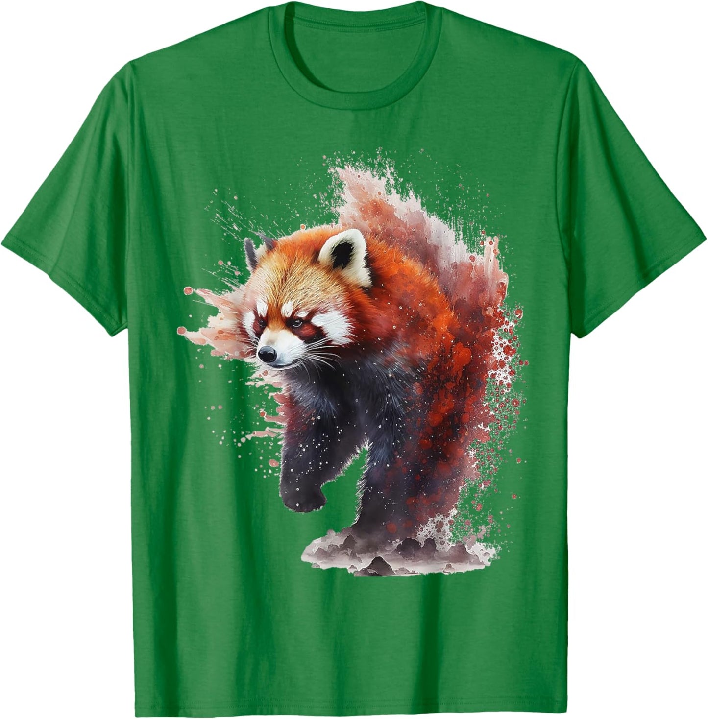 Red Panda Animal Print Art Animal Lover Red Panda T-Shirt - T-Shirt | Irish Green