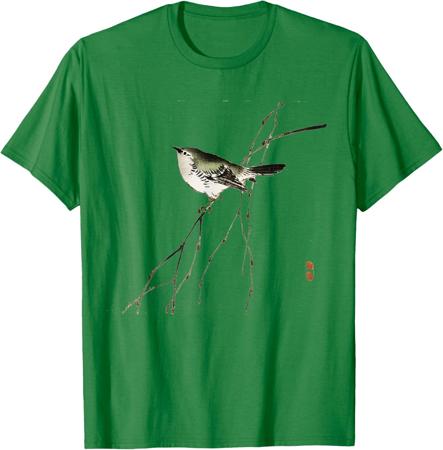 Japanese art Tit design - for bird lovers T-Shirt - T-Shirt | Irish Green