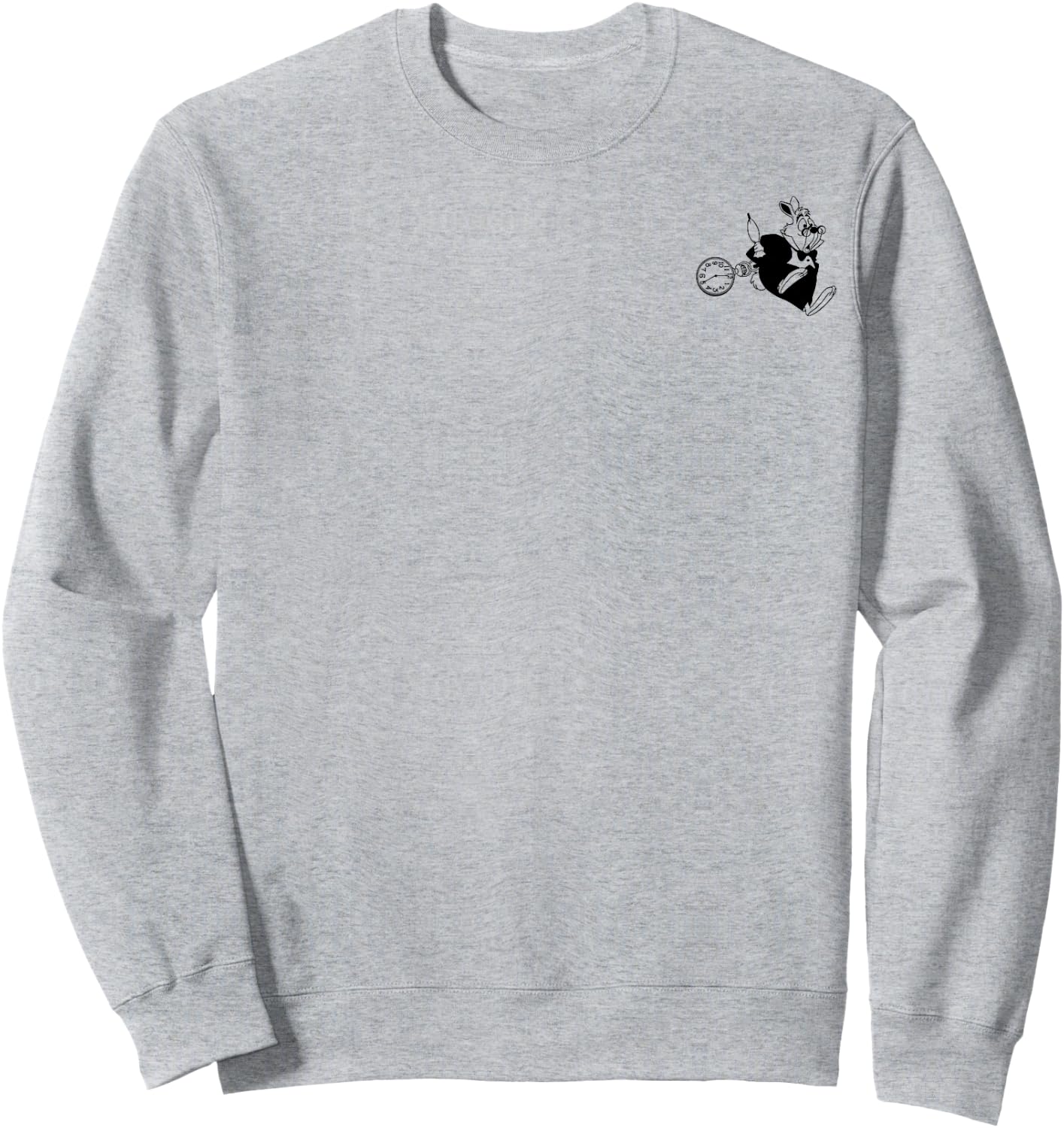 Disney Alice In Wonderland The White Rabbit Left Chest Sweatshirt - Sweatshirt | Ash