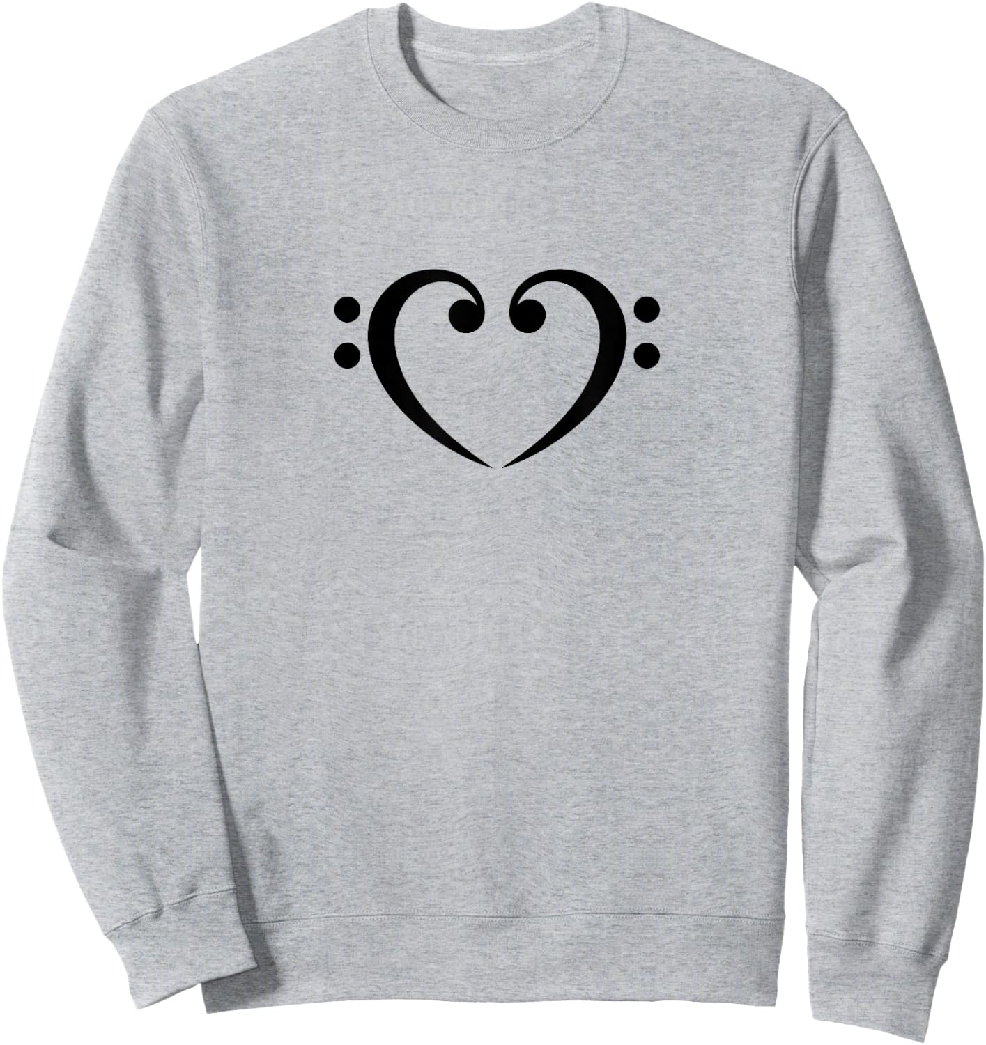 Bass, Clef, Heart, I LOVE, Music, Bassist, Musician, Band Sweatshirt - Sweatshirt | Ash