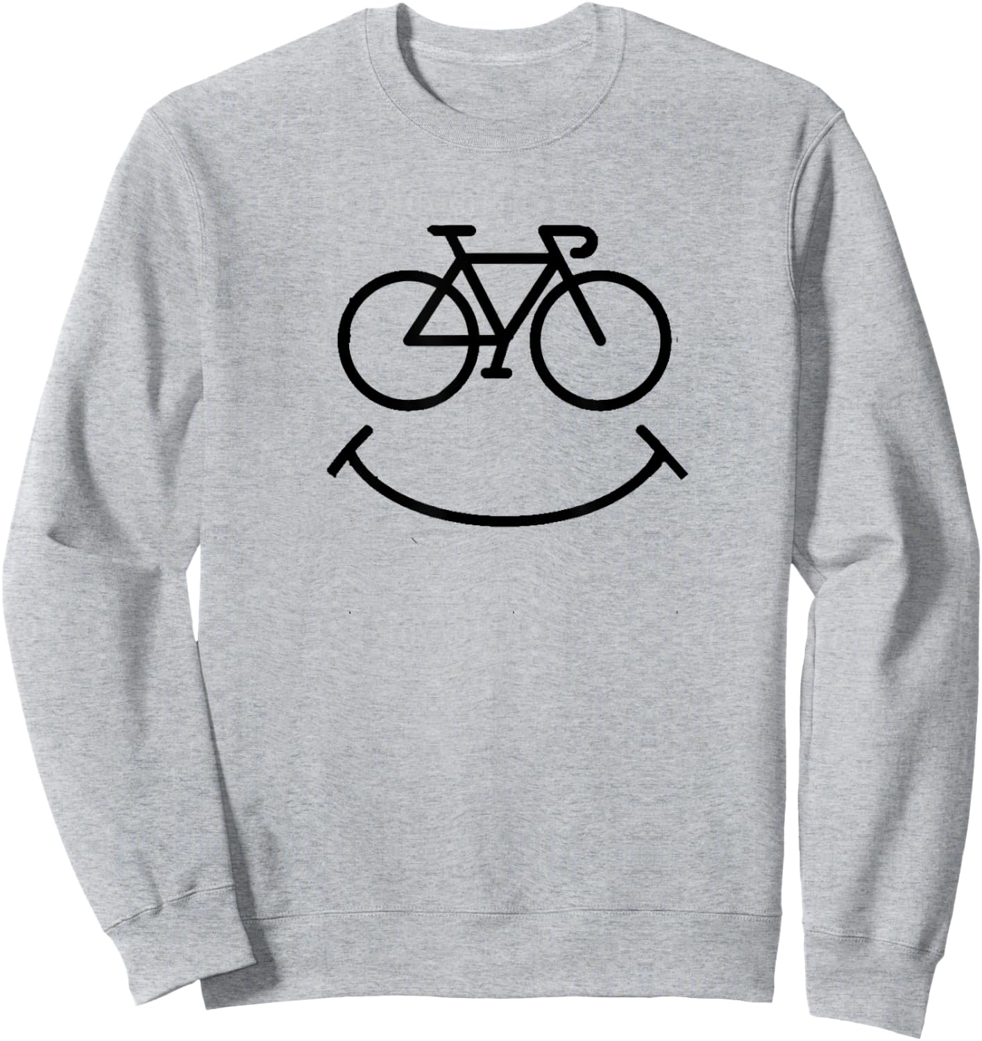 Funny Bicycle Smile for Cycling Fans Road Bike Sweatshirt - Sweatshirt | Ash