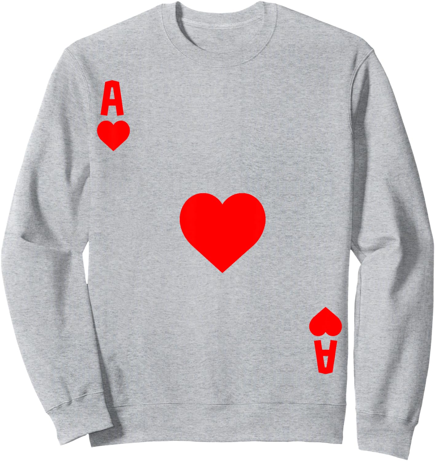 Ace of Hearts Cards Deck Halloween Costume Sweatshirt - Sweatshirt | Ash