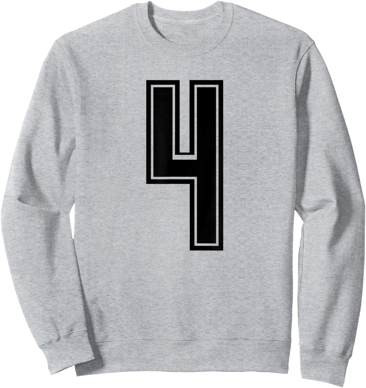 Jersey #4 Black Sports Team Jersey Number 4 Sweatshirt - Sweatshirt | Ash