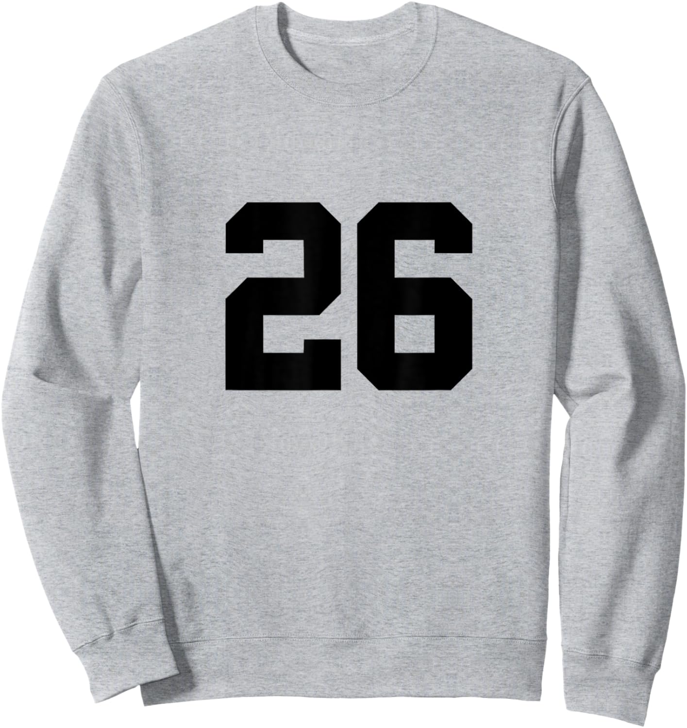 Number 26 (on Front / Back) Sports Team Jersey Number Sweatshirt - Sweatshirt | Ash
