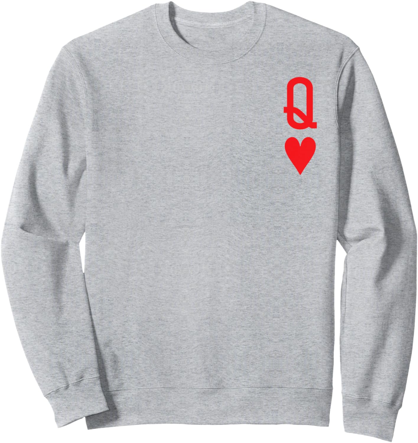 Queen of Hearts and King of Hearts Couples Matching Pajama Sweatshirt - Sweatshirt | Ash