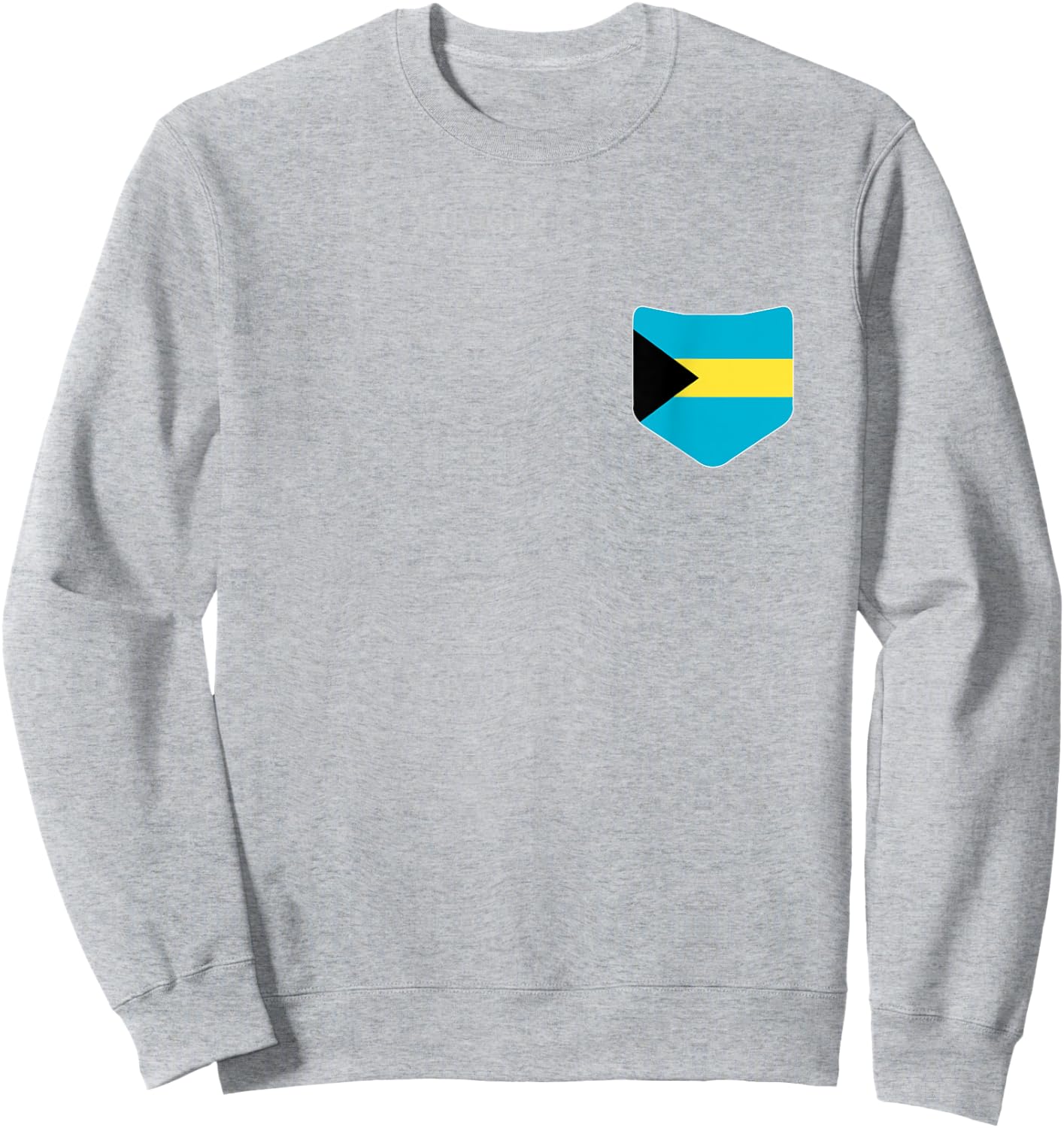 The Bahamas Flag with Printed Bahamian Flag Pocket Sweatshirt - Sweatshirt | Ash