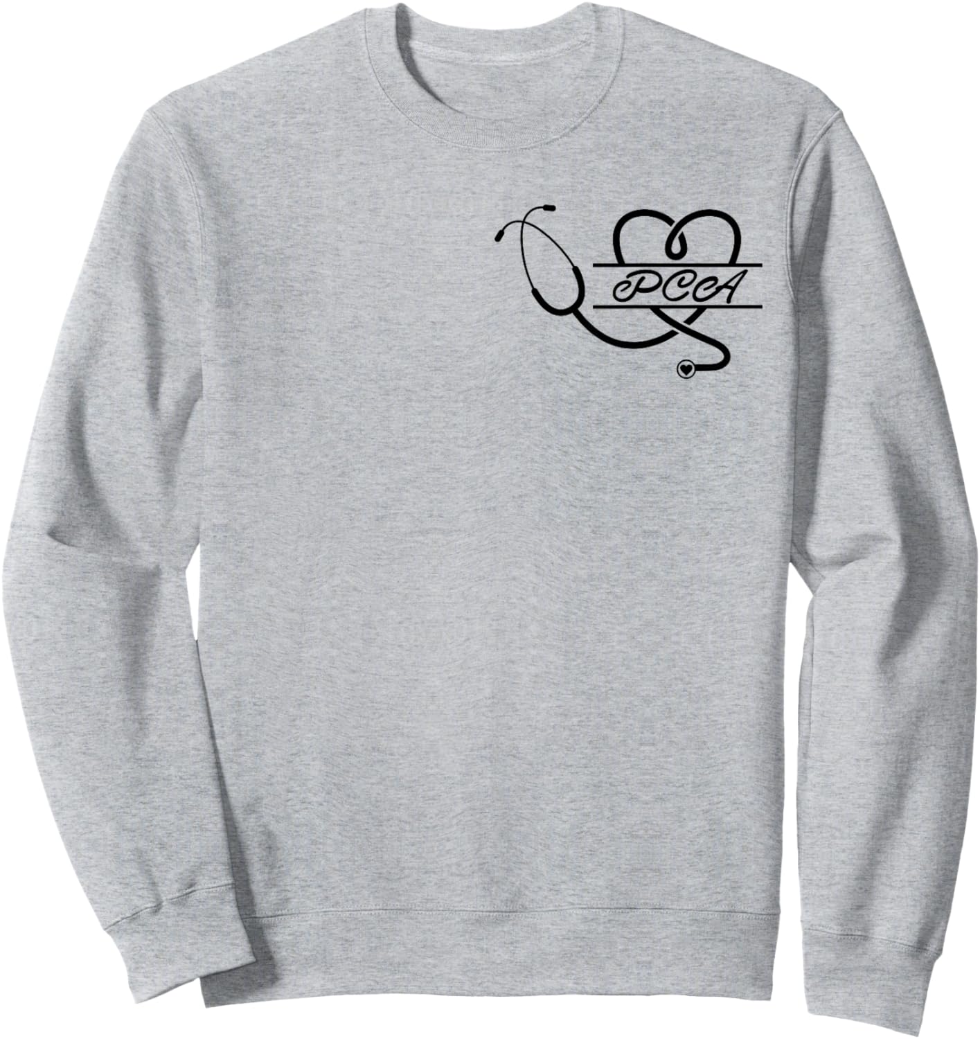 PCA Life Stethoscope Heart Nurse Week Gifts Nursing Student Sweatshirt - Sweatshirt | Ash