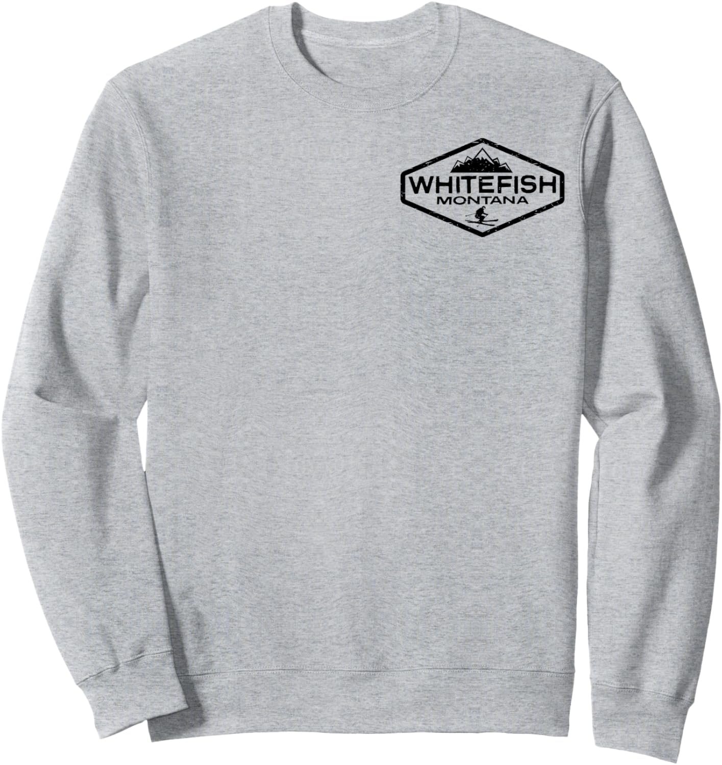 Whitefish Montana Vintage Distressed Front and Back Sweatshirt - Sweatshirt | Ash