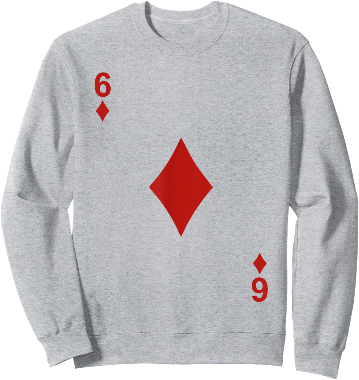 Six of Diamonds 6 Blackjack Playing Cards Sweatshirt - Sweatshirt | Ash