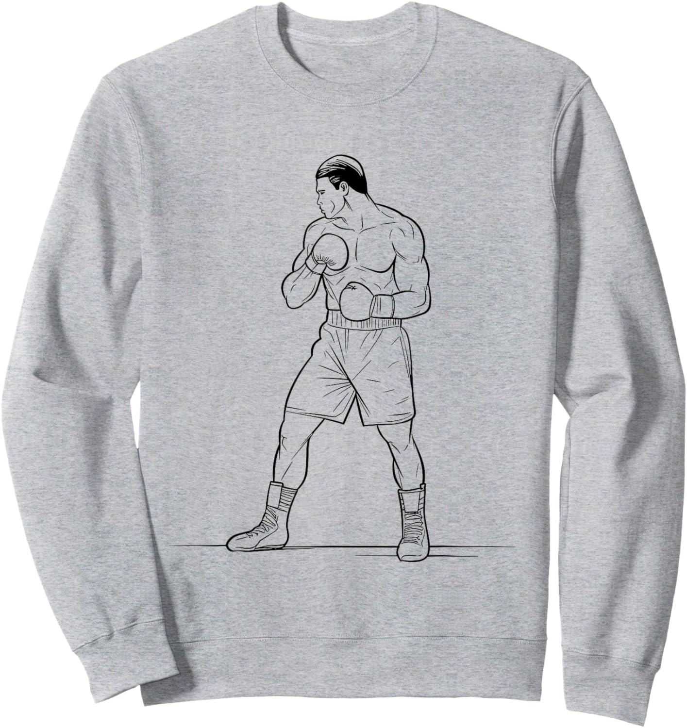 Boxer Drawing Pugilism Knockout Sweatshirt - Sweatshirt | Ash