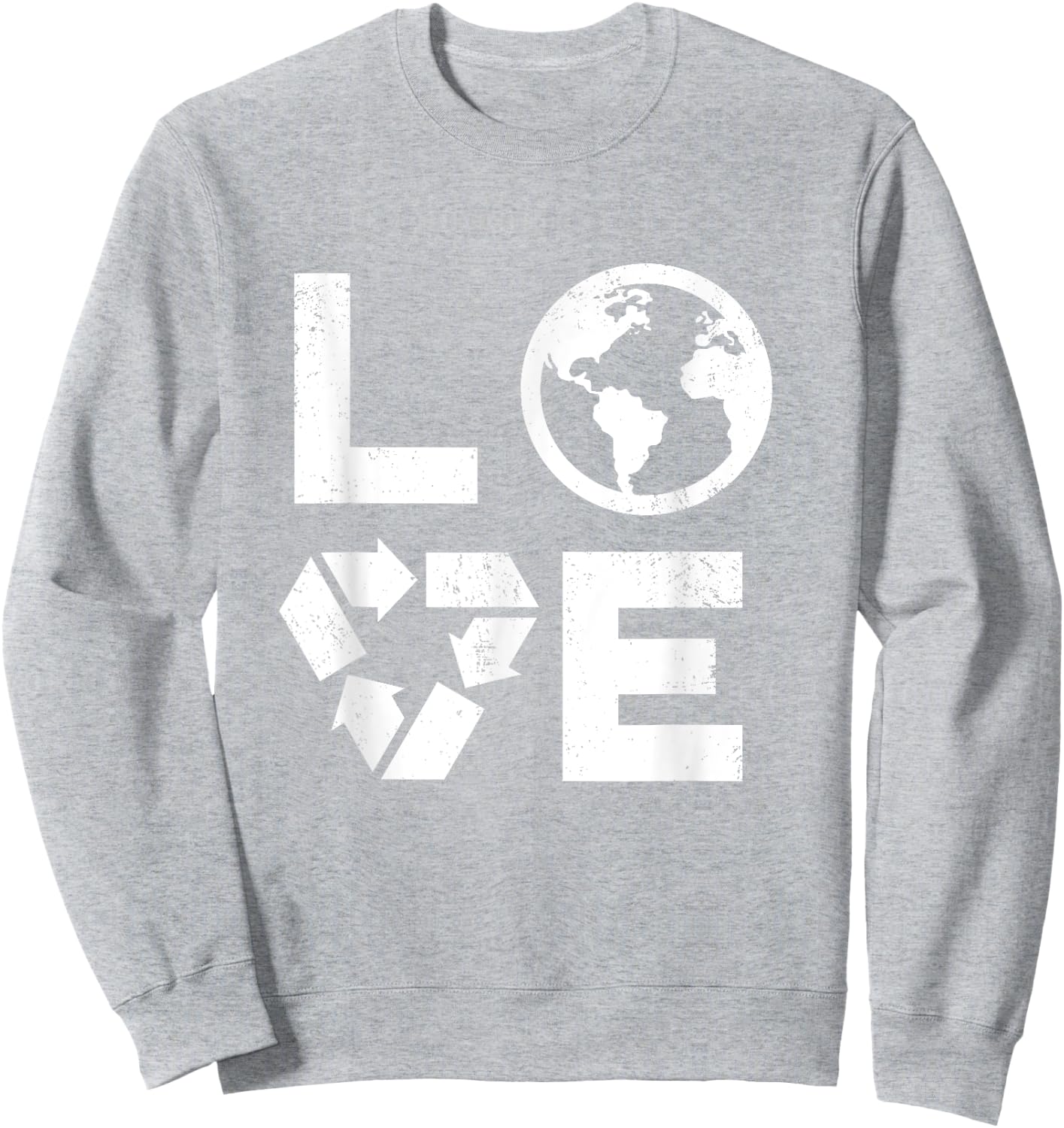 Liebe Earth Day 90s Vintage Recycled Children or Teachers Women Girls Kids Sweatshirt - Sweatshirt | Ash