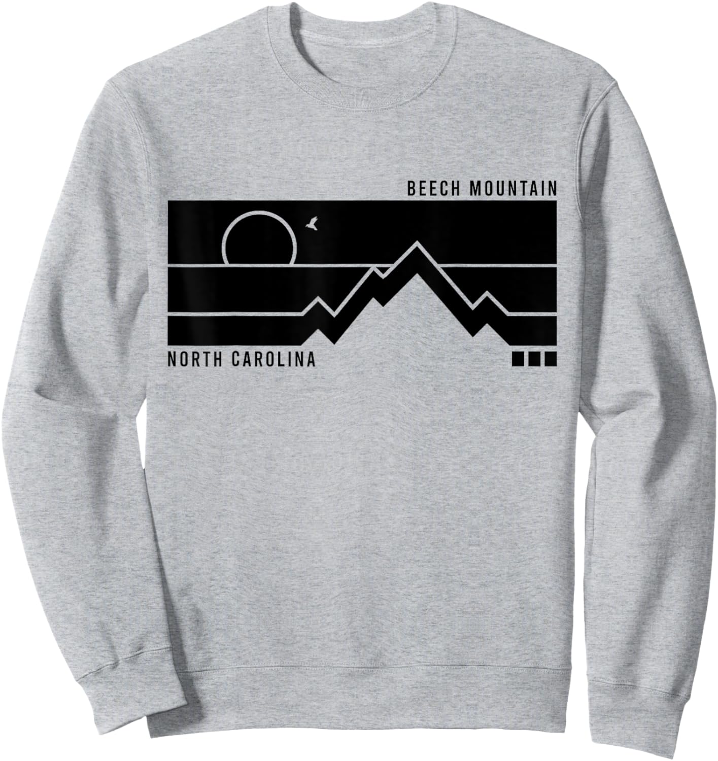 Vintage Beech Mountain North Carolina Hiking Sunset Sweatshirt - Sweatshirt | Ash