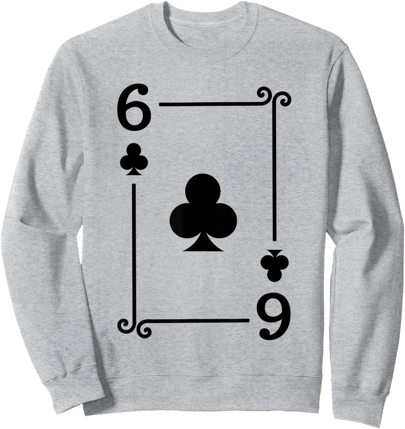 Playing Cards Costume - 6 Clubs Card - Six Card Sweatshirt - Sweatshirt | Ash