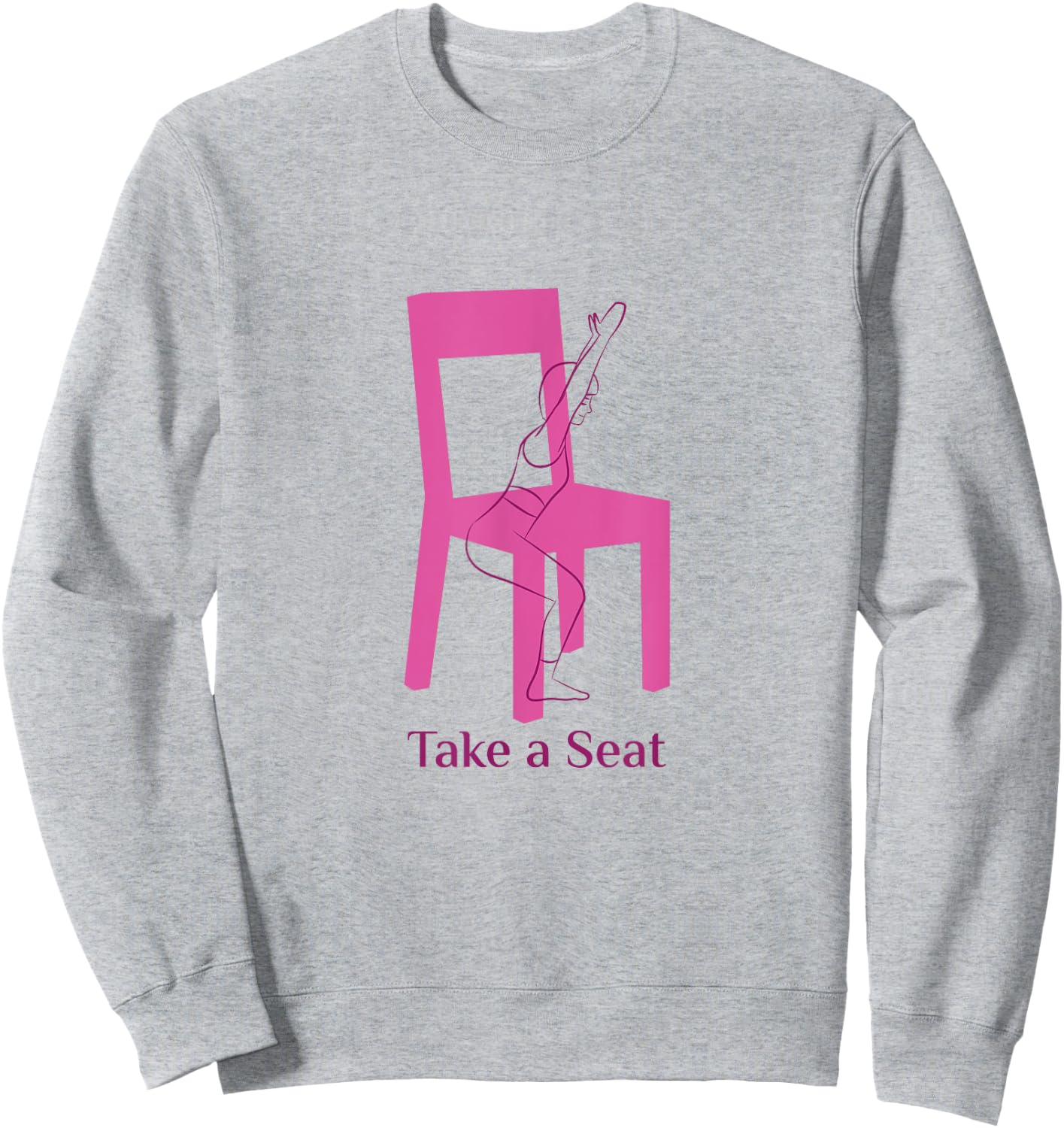 Asana Yoga Poses Chair Pose Utkatasana Funny Women Yogini Sweatshirt - Sweatshirt | Ash