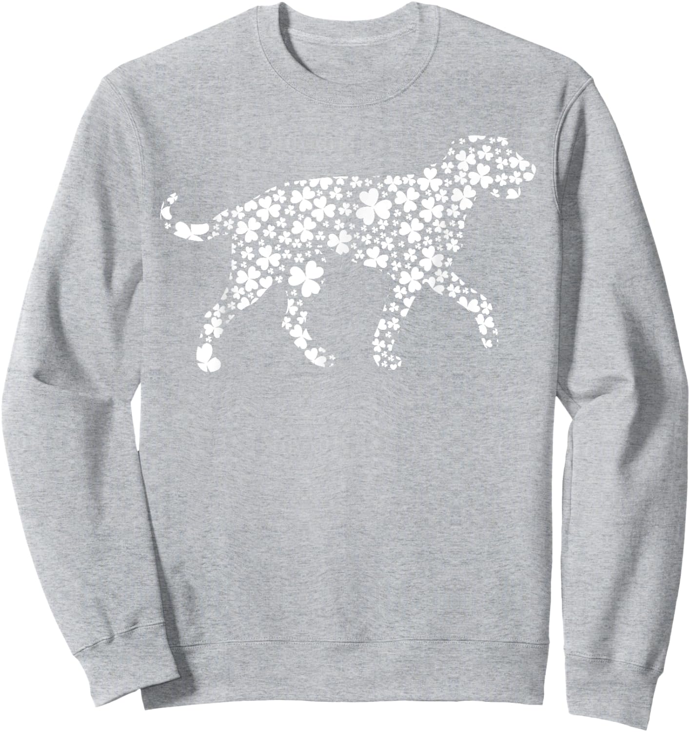 Irish Shamrock Leaf Irish Wolfhound Dog St. Patrick's Day Sweatshirt - Sweatshirt | Ash