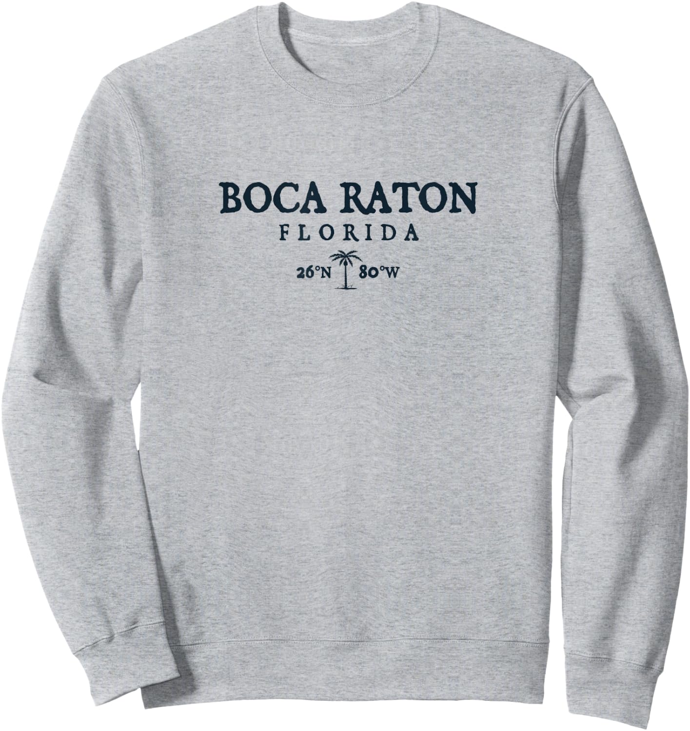 Boca Raton Florida Palm Tree Surf Beach Gift Sweatshirt - Sweatshirt | Ash