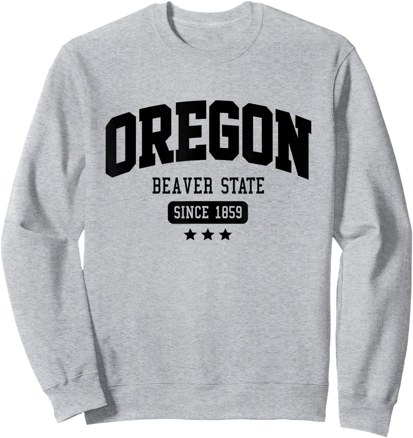 Vintage Oregon Beaver State Athletic Black Text Sweatshirt - Sweatshirt | Ash