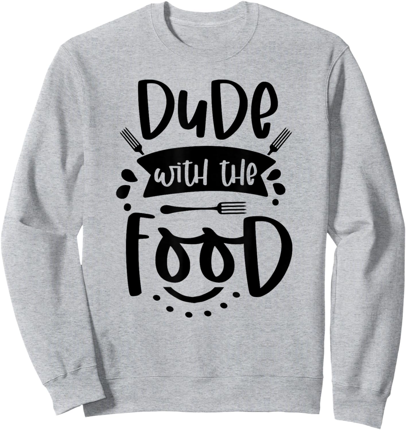 Dude with Food Graphic Top Sweatshirt - Sweatshirt | Ash