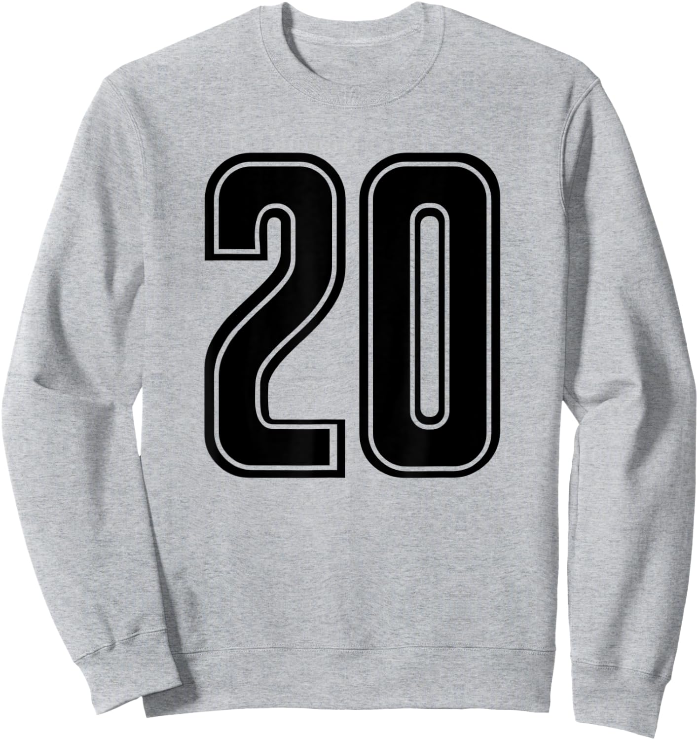Jersey #20 Black Sports Team Jersey Number 20 Sweatshirt - Sweatshirt | Ash