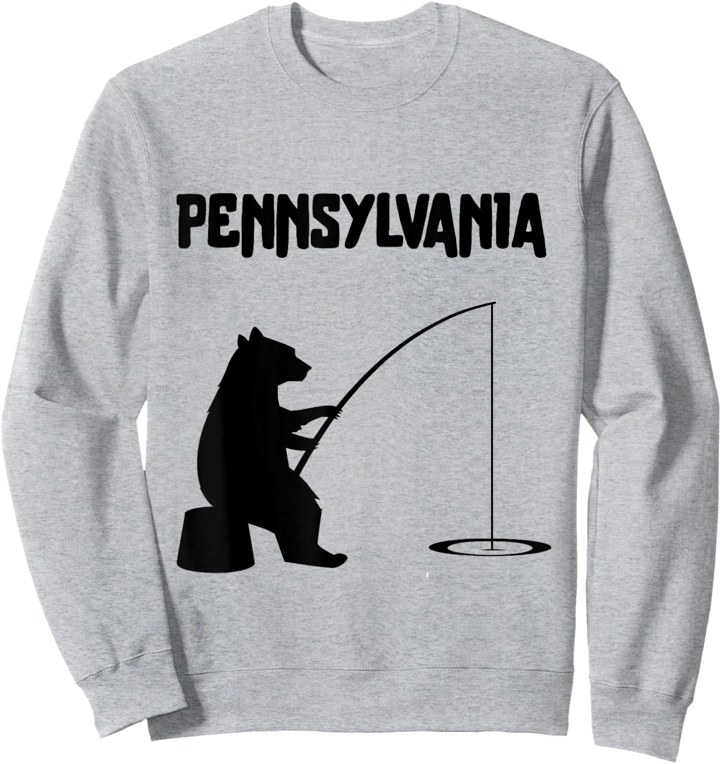 Pennsylvania Shirt | PA Bear Fishing Sweatshirt - Sweatshirt | Ash