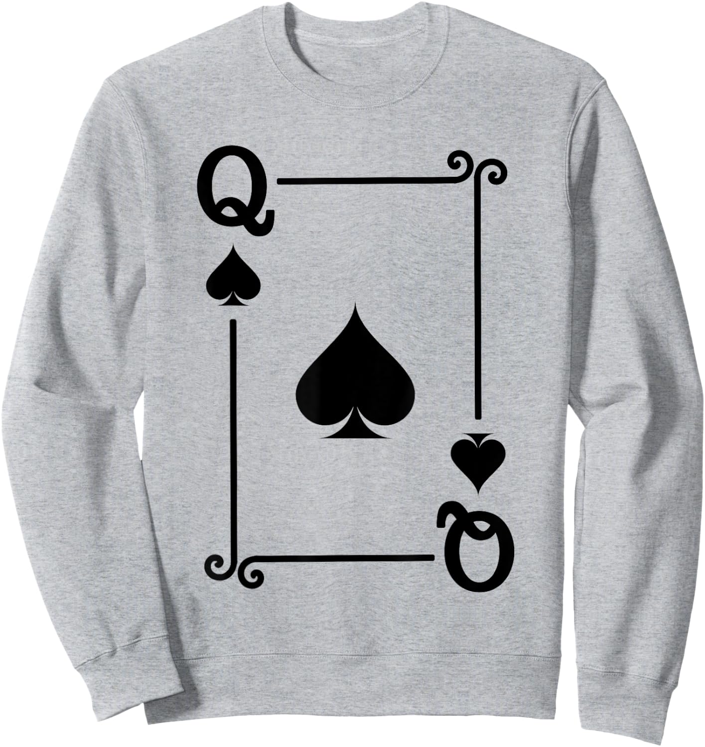 Playing Cards Costume - Queen Spades Card - Queen Card Sweatshirt - Sweatshirt | Ash