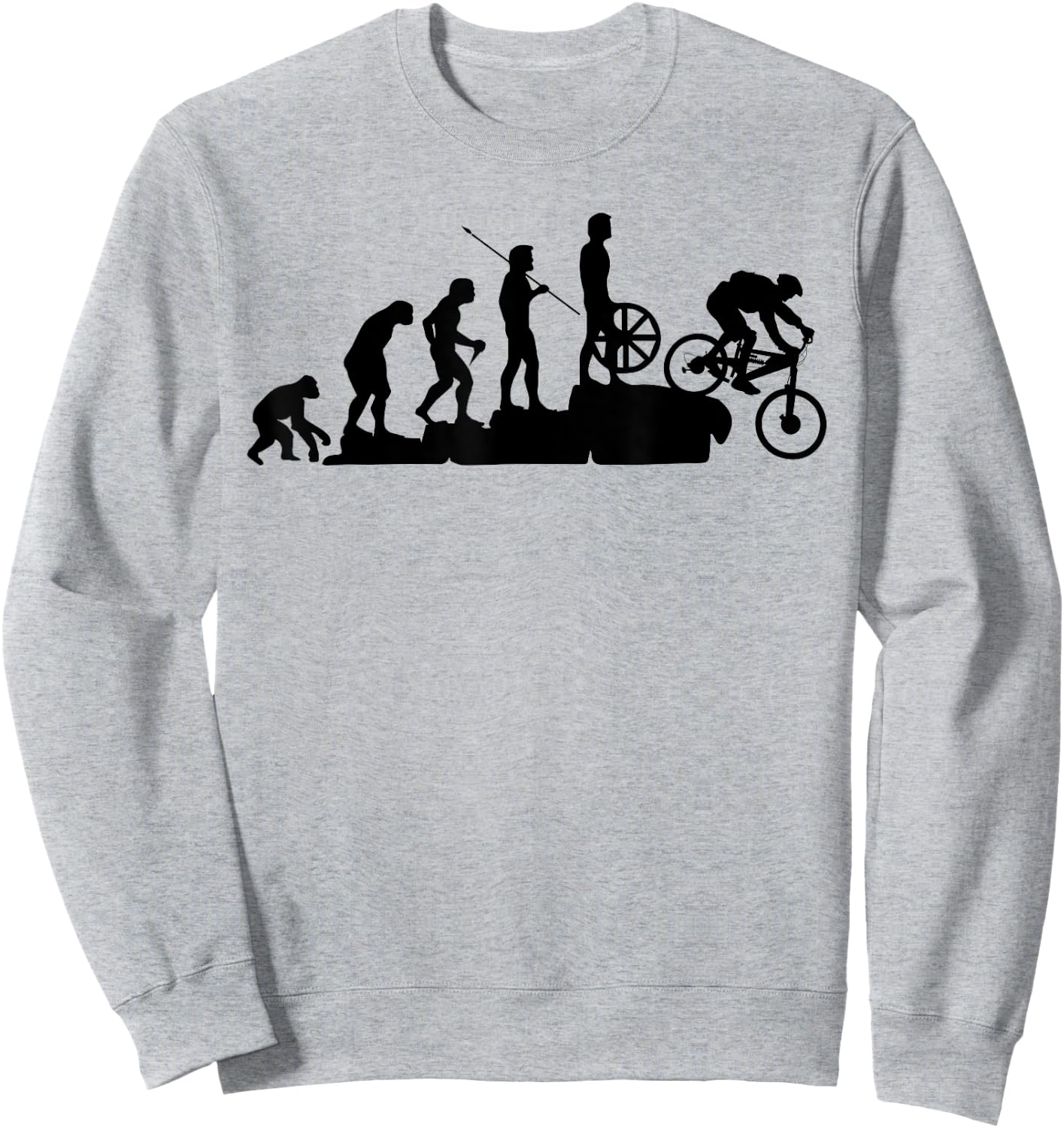 MTB mountain biker evolution downhill bike rider gift Sweatshirt - Sweatshirt | Ash