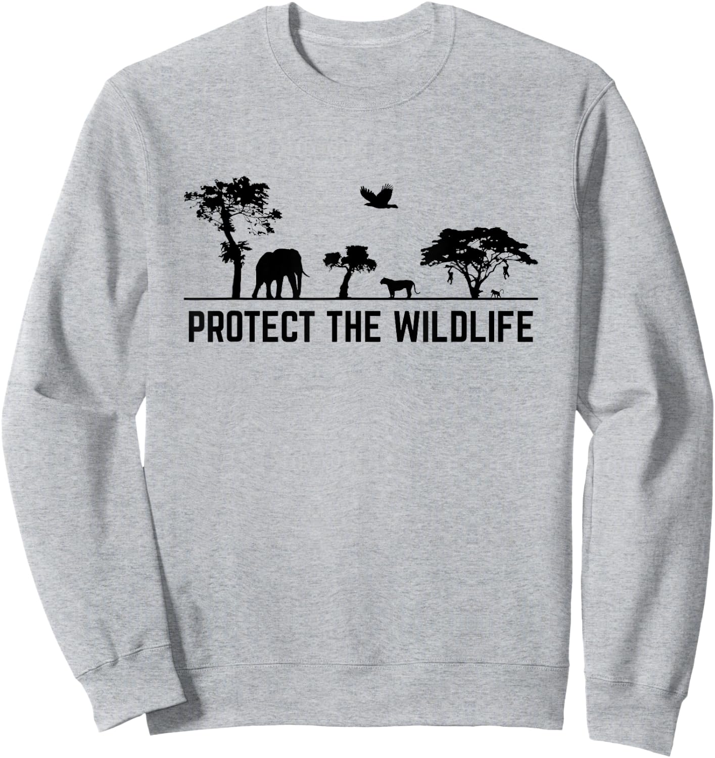 Protect Wildlife Safari Animal Conservancy Nature Earth Day Sweatshirt - Sweatshirt | Ash