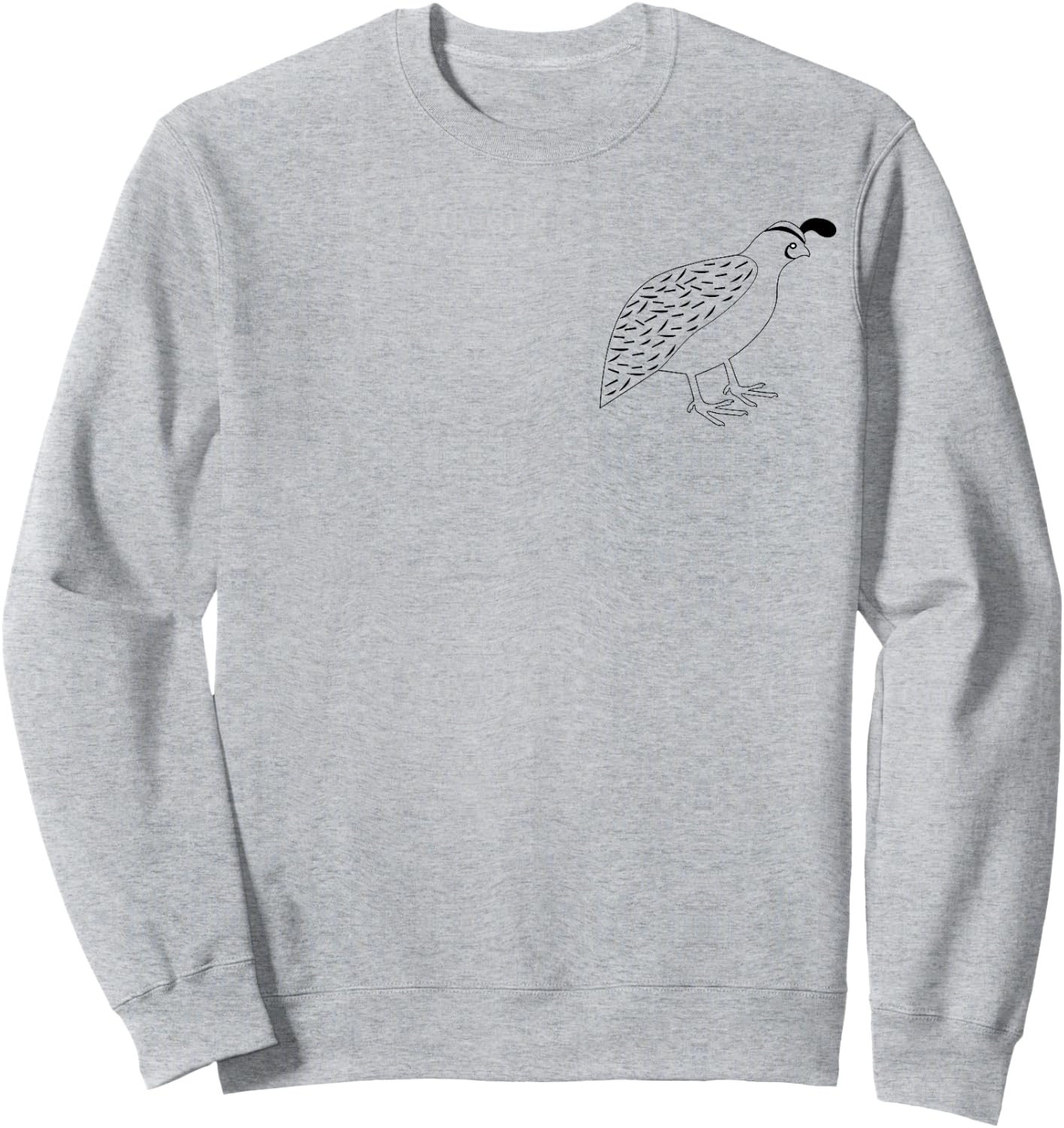 Cool Quail Game Bird California State Drawing Pocket Print Sweatshirt - Sweatshirt | Ash