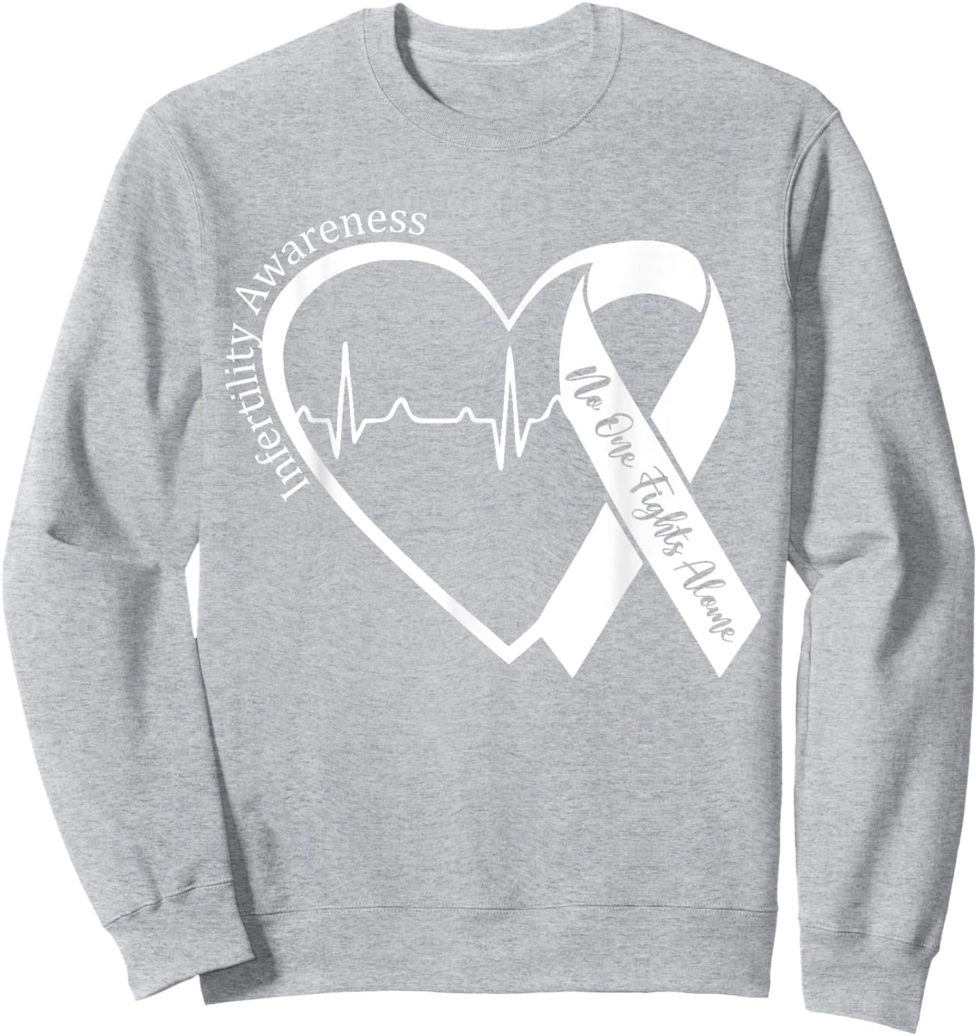 Infertility Awareness Heart Orange Ribbon IVF Transfer Day Sweatshirt - Sweatshirt | Ash