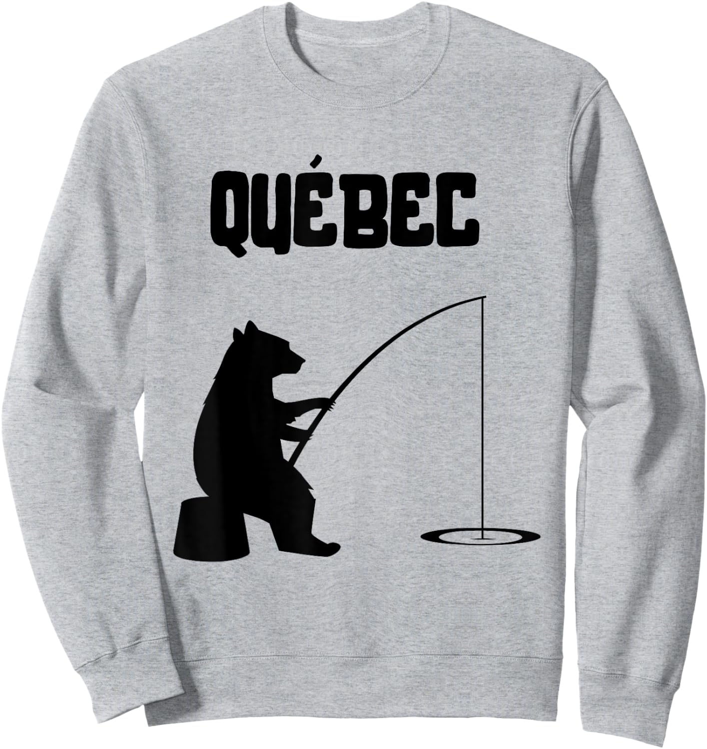Quebec Shirt | QC Bear Fishing Sweatshirt - Sweatshirt | Ash